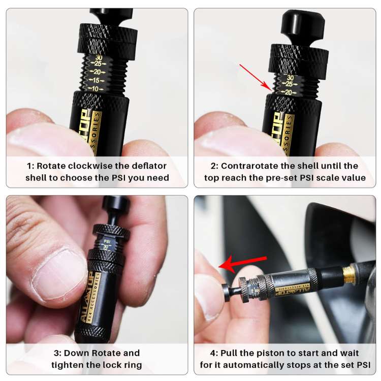 All-Top Adjustable Auto Stop Air Tyre Deflator Valve Kit (10-30 PSI) (view 3)