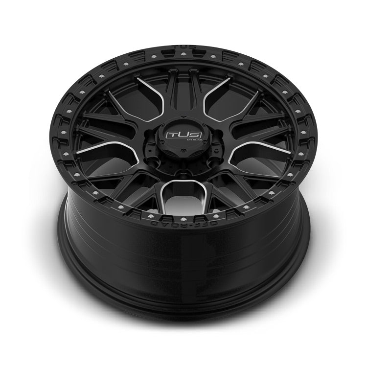 TUS Offroad Lightning Gloss Black w/ Machined Spokes Wheels (18x9 +25) (view 3)