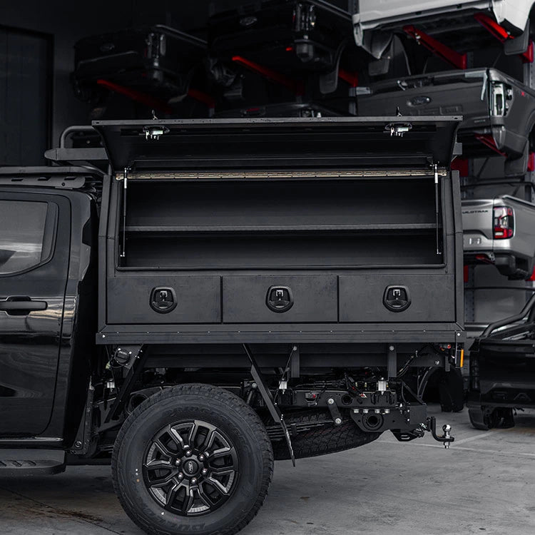 TUS Offroad Tradie Series 1800mm 3/4 Side Opening Tool Box w/ 3 External Drawers - Checkerplate (view 4)