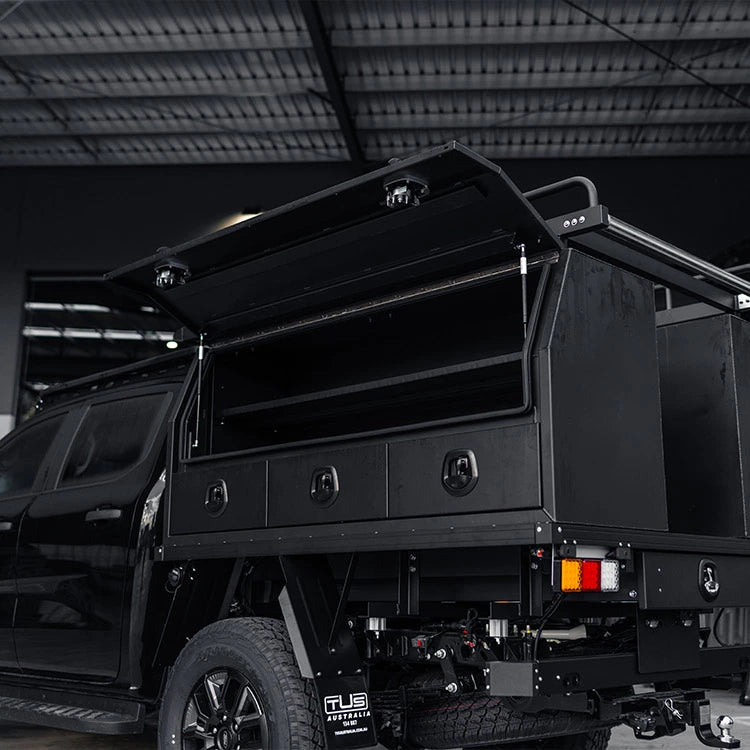 TUS Offroad Tradie Series 1800mm 3/4 Side Opening Tool Box w/ 3 External Drawers - Checkerplate (view 5)
