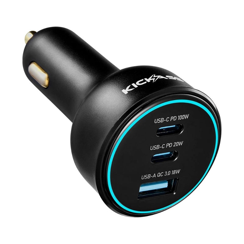 KickAss Fast Charging 100W USB-C/A Car Charger