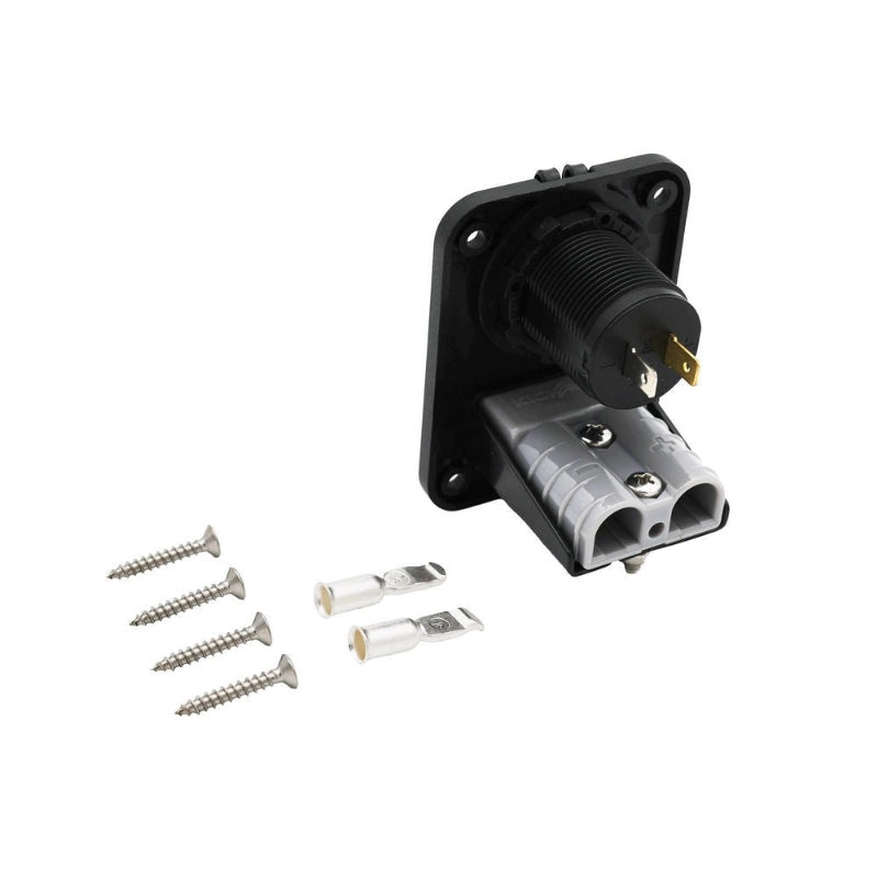 KickAss Double Flush Mount Housing - 50A Anderson Style Plug (USB A+C)