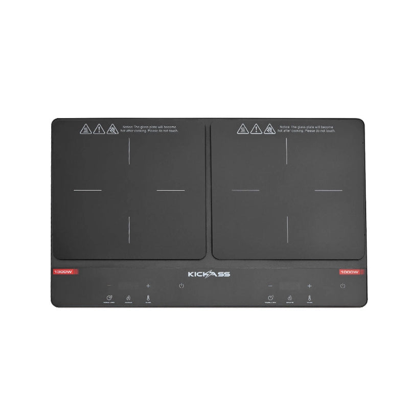 KickAss Portable 2300W Dual Zone Induction Cooktop with 11 Power Levels