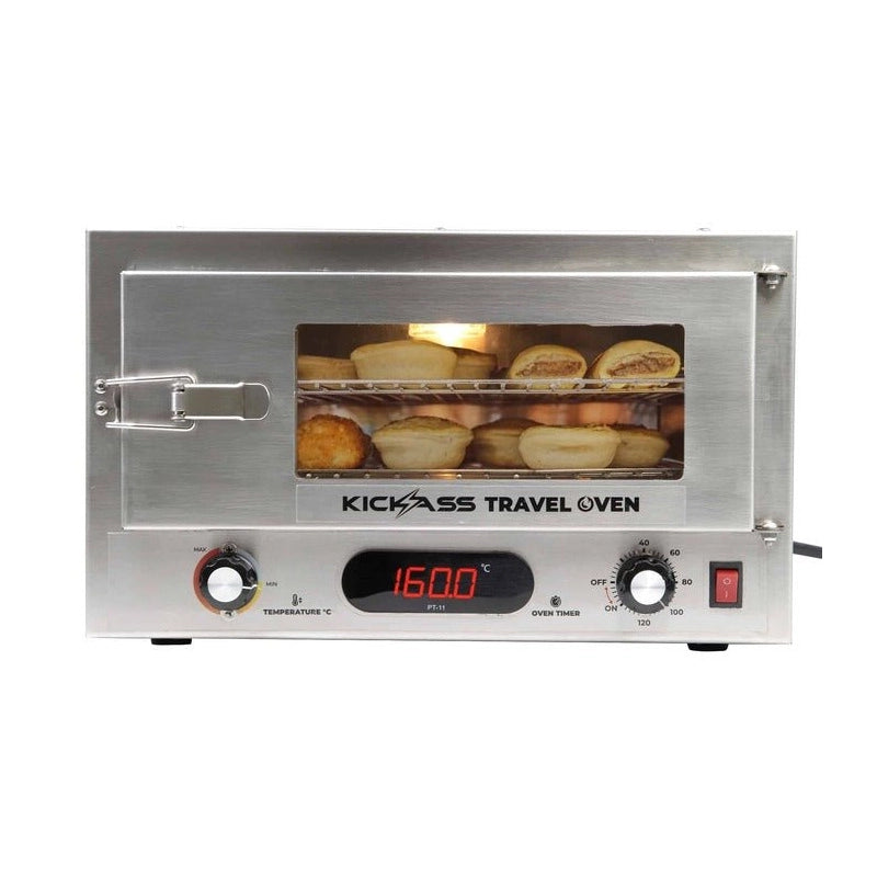 KickAss 12V 130W Portable Travel Oven with Glass Door & Thermometer