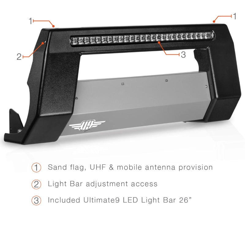 Ultimate9 "ULTIMATE" Nudge Bar w/ 30 Inch LED Light Bar (Isuzu D-Max 2020 - 2024 RG W Parking Sensors)