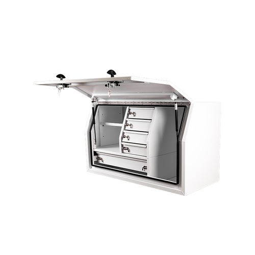 TUS Offroad Tradie Series 1400mm Side Opening Tool Box w/ Internal Drawers - White