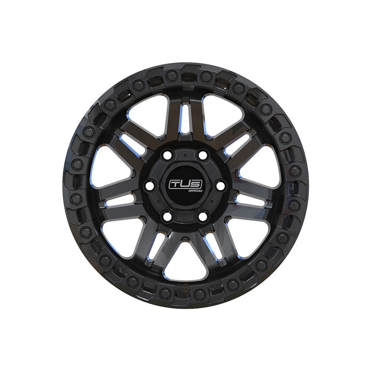 TUS Offroad Trax Gloss Black Wheels (17x8.5 +12) (view 3)
