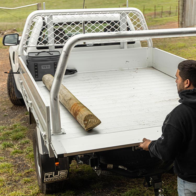 TUS Offroad Tradie Series Rear Ladder Rack for 1900 Wide Trays - Anodized