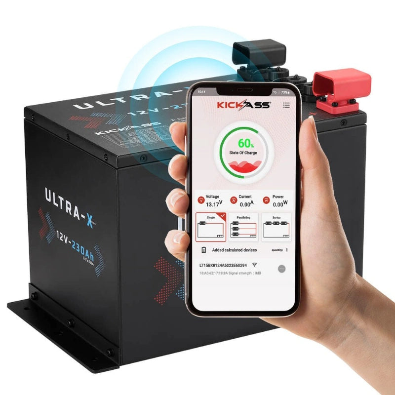 KickAss Smart 12V 230Ah Ultra-X Lithium Compact Deep Cycle Battery LiFePO4
