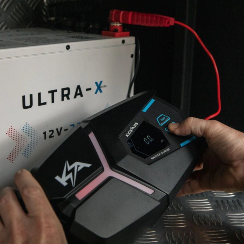 KickAss Flexicharge 12V 32A ACDC Smart Battery Charger For Lead Acid, AGM & Lithium Batteries