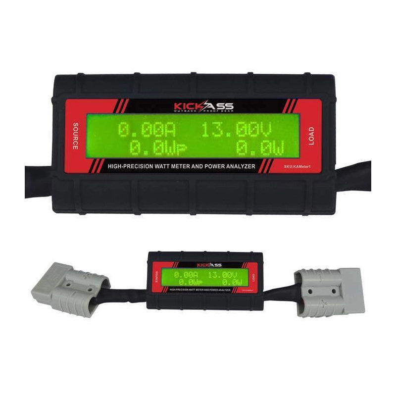 KickAss Digital DC Watt Meter for Portable 12V Solar Panels with Anderson Connection