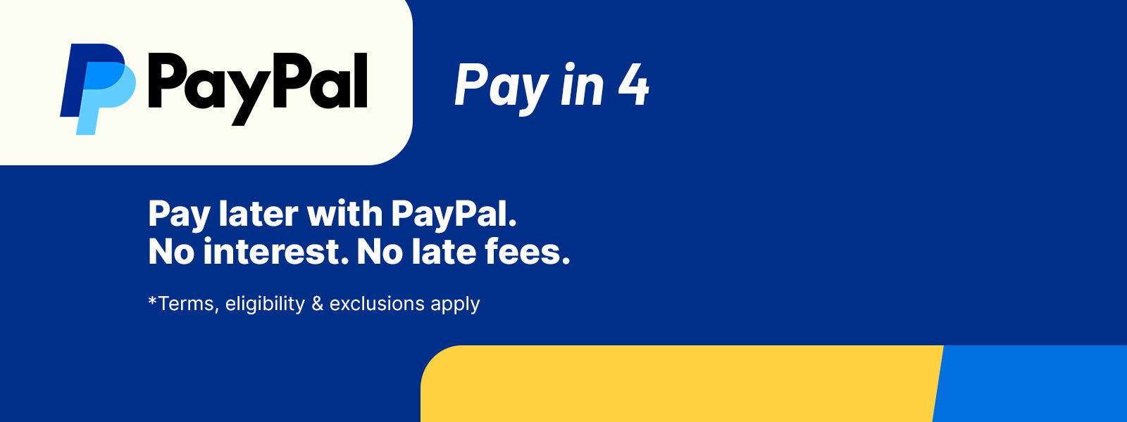 Pay Pal in 4 Banner