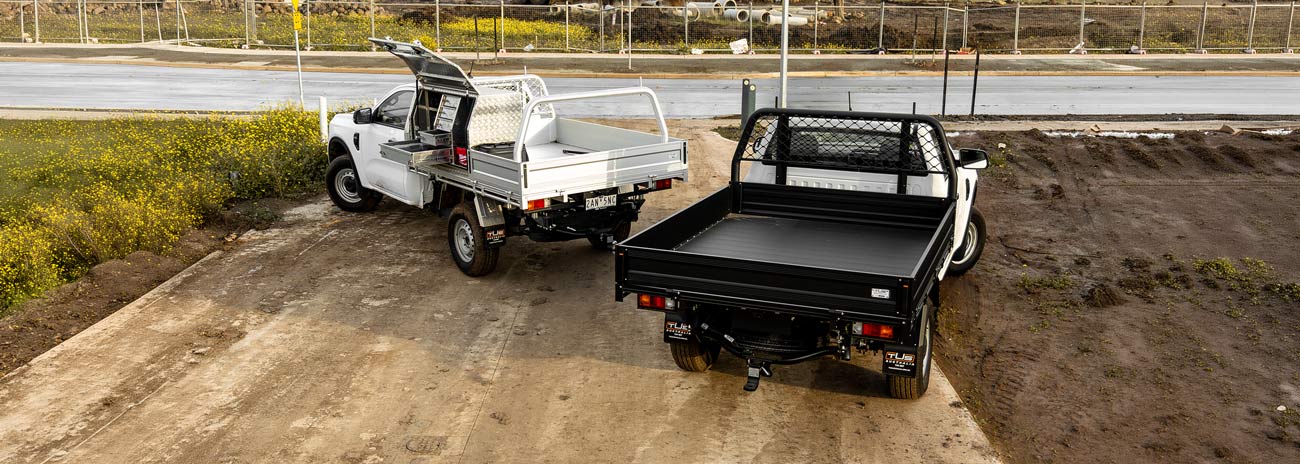 Tradie tray utes worksite